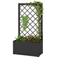 KOMFOTTEU Blumenkasten, Pflanzenbeet mit Rankgitter, mit Sichtschutz