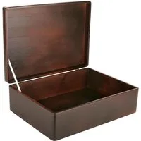 Creative Deco Holzkiste XL Große Holzkiste mit Deckel, 40x30x14 cm, Erinnerungsbox Baby, abgerundete Kanten