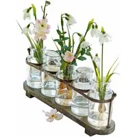 Mirabeau Übertopf Vase 5er Set Ranjo braun/klar