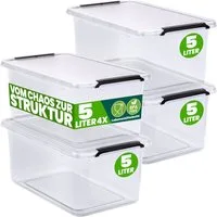 Deuba Aufbewahrungsbox, 5L Deckel Kunststoff Organizer Ordnungsboxen BPA frei stapelbar Küche