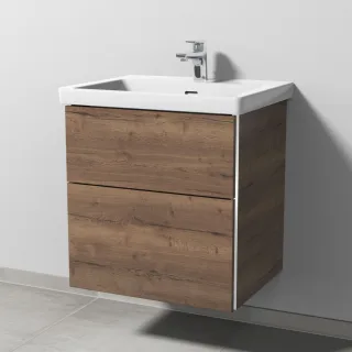 Sanipa 3way Waschtischunterbau zu Villeroy & Boch Subway 3.0 Waschtisch mit 2 Auszügen, Eiche-Tabak BR84650