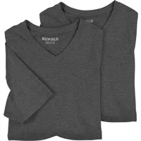 redfield T-Shirt Redfield 2er- Pack XXL V-Ausschnitt Antrazit