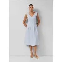 s.Oliver Midikleid Kleid Ärmelloses Midikleid aus Leinenmix mit V-Ausschnitt und Taschen