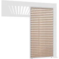 Weide Pavillonseitenteil Holzoptik Lamellenwand für Pergola aus Aluminium 3 Maße, 93x234 cm, Seitenteil