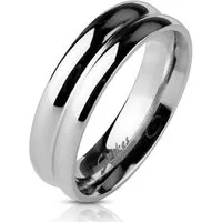 BUNGSA Fingerring 52 (16.6) Ring zweireihig Silber aus Edelstahl Unisex (Ring, 1-tlg), Damen Herren