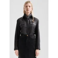 QS Langarmbluse Bluse Bluse in Lederoptik