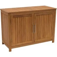 DEGAMO Gartenbox CABINET, 120x50cm, Höhe 85cm, zwei Einlegebögen, Eukalyptus Holz, Außen