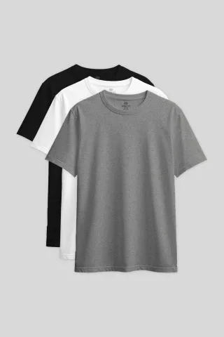 Damen Baumwoll-Elasthan Rundhals T-Shirt
