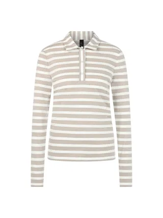 Marc Cain Sports - Poloshirt mit Lurex-Glow champagne gold - Gr. - 46