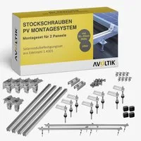 avoltik Solarmodul-Halterung PV Halterung Blechdach Montageset für 2 Module, (Montage-Set, Für 2 Module, 200 mm Stockschrauben mit EPDM-Dichtung, Robust, Witterungsbeständig)