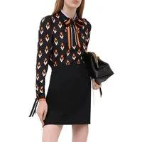 VALENTINO GARAVANI Seidenbluse Long Sleeve Hemd Tie Bluse mit Schleifenkragen Seide selbstbewusste Silhouette-elegant mit modischer Präsenz
