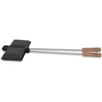 BBQ-Toro Sandwichmaker Waffeleisen, Sandwicheisen, rechteckige Doppelform aus Gusseisen, bere