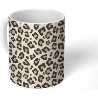MuchoWow Tasse Tiermuster - Leopard - Weiß, 1-tlg., Keramik, Kaffeetassen, Teetasse, Becher, Kaffeebecher, Geschenk