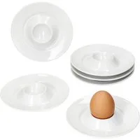 MamboCat Eierbecher 6er Set Tommy Eierbecher mit Ablage weiß Porzellan 6 Personen Brunch