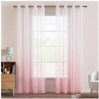Agger Gardine Transparent Vorhänge Voile Sheer Vorhang mit Ösen Farbverlauf (2 St)