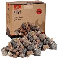 BURI Lavasteine Lavastein Grillen 9kg Lavagrill Natursteine Wiederverwendbar Ofen