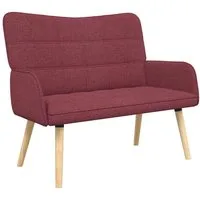vidaXL Sofa 2-Sitzer Sofa Weinrot 115 x 61 x 87 cm Stoff, 1 Teile