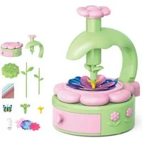 ibettertec Spielzeug-Gartenset Bastelset mit Maschine zum Stoffblumen Basteln – kreatives Spielzeug, (Blumenmaschinefür Kinder ab 4-10 JahrenGeburtstagsgeschenk, 42-tlg., WeihnachtsgeschenkKreativität fördernFeinmotorik), Blumen Bastelset für Mädchen