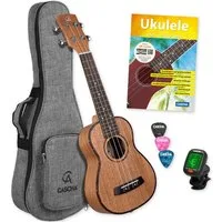 Cascha Ukulele Cascha Ukulele HH-2027 Sopran Ukulele Set, Ukulele, 1-St., Ukulele, Sopran Ukulele mit Tasche, Stimmgerät, Buch und 3 Plektren
