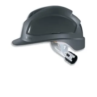 uvex pheos E-WR Schutzhelm ohne Lüftung für Elektrikbereich - mit Drehradsystem - langer Schirm grau 52 cm - 61 cm - 9770830