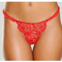 petite fleur gold String-Ouvert mit Ouvert-Öffnung in sexy Bändchen-Optik sexy Unterwäsche, sexy Dessous, Reizwäsche Damen