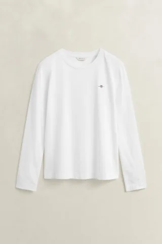 GANT - Shield Langarm-T-Shirt white - Gr. - XL