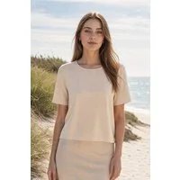 NADINE H Blusenshirt Kurzarmbluse aus Acetat mit Reißverschluss ideal Frühling elegant