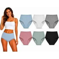 EloModa Taillenslip Damen Slips 6er Pack Baumwolle Ripp mit Spitze hoher Bund Mix2 XXL (6-St) atmungsaktiv, hautfreundlich, elastisch, formbeständig
