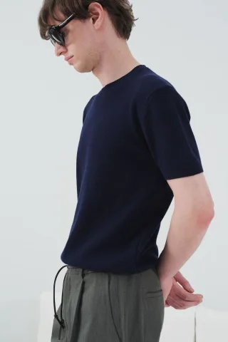 Herren Baumwolle Rundhals T-Shirt