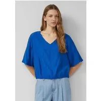 s.Oliver Kurzarmbluse Bluse Strukturierte Bluse im O-Shape