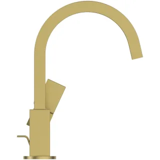 Ideal Standard Waschtischarmatur Extra Ausladung 190mm h.Auslauf m.Ablaufgarnitur Brushed Gold, BD5 BD504A2