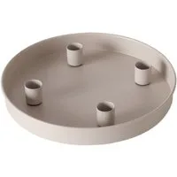 Spetebo Kerzentablett Magnet Kerzentablett für Stabkerzen 25 cm - beige (Packung, 1 St., 1x Tablett + 4x Kerzenhalter)