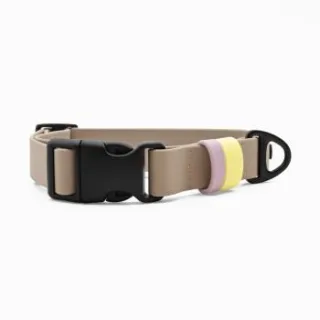 THE DOG IDEA Biothane Halsband mit Klickverschluss Taupe XS