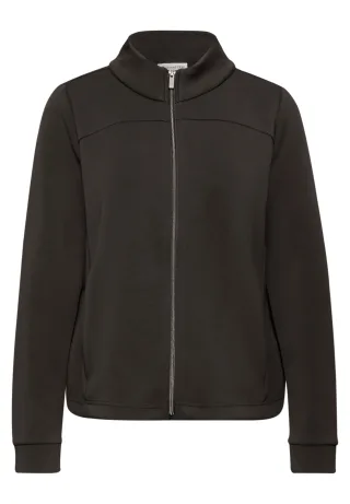 Street One - Silk-Look Jacke mit Zipper darkest brown - Gr. - 42