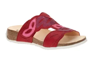 Think 124 Damen Pantoletten in Rot Fragola/Kombi mit Herz Fersend?mpfung