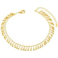 KARMA Fußkette mit Anhänger Tropfen Gold 21 cm modern Fußkettchen vergoldet (1-tlg., Accessoires modern Damenschmuck Damen), Fußschmuck Urlaub Strand Abendmode