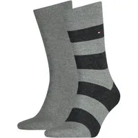 Tommy Hilfiger Socken TH MEN RUGBY SOCK 2P (2-Paar, 2 Paar) mit Rippenstrickbündchen, atmungsaktiv
