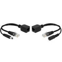 Passives PoE Adapter Set RJ-45 > DC 5,5 x 2,1mm schwarz, 21cm