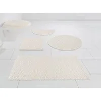 OTTO home Badematte Numan, Badvorleger, Badezimmer Teppich, Höhe 10 mm, strapazierfähig, fußbodenheizungsgeeignet, Baumwolle, rechteckig, Rauten-Muster, Badteppich, auch als 3 teiliges Set erhältlich