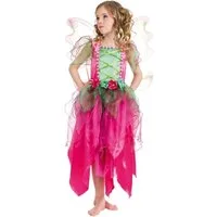 CHAKS Feen-Kostüm Blumenfee Kostüm für Kinder, Feen-Kleid und Flügel