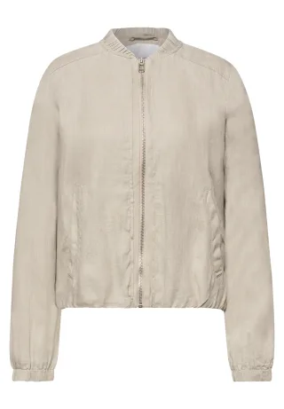 Street One - Blouson mit gerafftem Saum und Zipper timeless beige - Gr. - 46