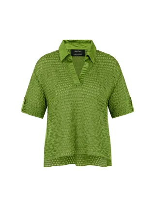 Marc Cain Collections - Ajourpullover Rethink Together garden green - Gr. - 42