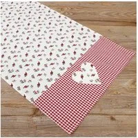 matches21 HOME & HOBBY Tischdecke Tischläufer VRONI Rosen kariert rot, 100 % Baumwolle, in 40x100 cm (1-tlg), Pflegeleicht waschbar bis 30° Grad