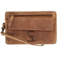 Christian Wippermann Handgelenktasche Herren echt Leder Handgelenktasche Herrenhandtasche, Dokumententasche Tasche Doppelkammer
