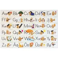 ANRO Platzset DEIN Platzdeckchen Servierdeckchen Soft Tischset Tellerunterleger, (Einzelstück, 1-St., einzelverpackt), Glatt, leichte Narbung 50x35cm Alphabet
