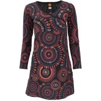 Guru-Shop Midikleid Hippie Minikleid Boho chic, Langarm Tunika.. alternative Bekleidung