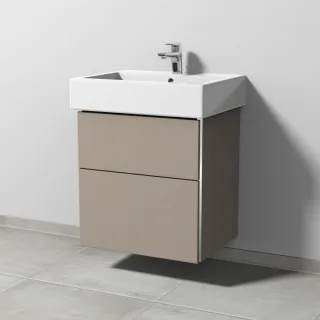 Sanipa 3way Waschtischunterbau zu Duravit Vero Waschtisch mit 2 Auszügen, Sandgrau-Matt BS71667