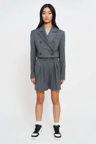 BENU Damen Kurze Dunkelgraue Hose