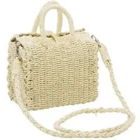 Goodman Design Umhängetasche Geflochtene Strohtasche – Handtasche für jeden Anlass, Hochwertig geflochtene Verarbeitung mit dekorativen Seitenrändern.