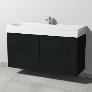 Sanipa 3way Waschtischunterbau zu Kaldewei Silenio Waschtisch mit 4 Auszügen, Vulkan-Matt SP4571V